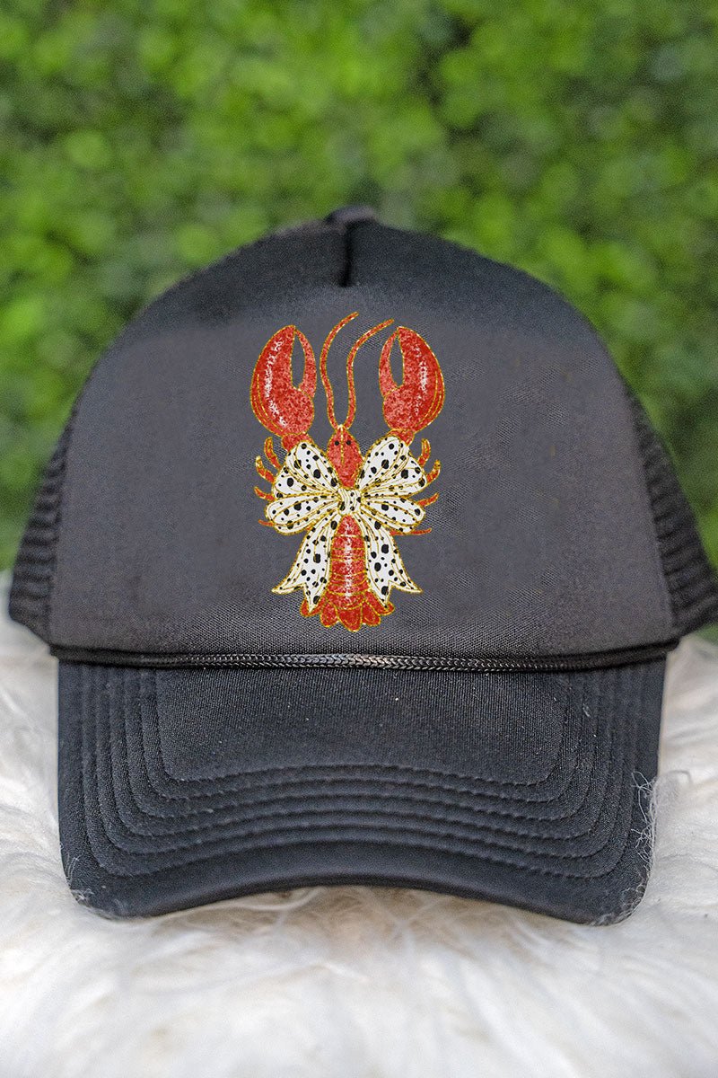 Glitzy Crawfish Coquette Bow Foam Mesh Back Trucker Cap - Wholesale Accessory Market