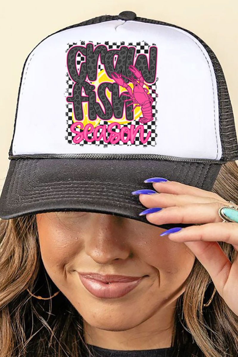Leopard Luxe Crawfish Season Foam Mesh Back Trucker Cap - Wholesale Accessory Market