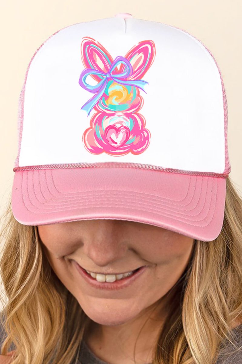 Neon Bunny Bow Foam Mesh Back Trucker Cap - Wholesale Accessory Market