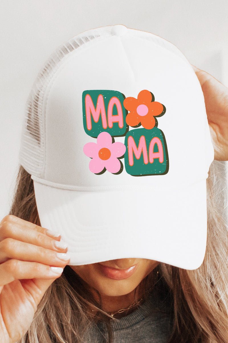 Orange Groovy Mama Foam Mesh Back Trucker Cap - Wholesale Accessory Market
