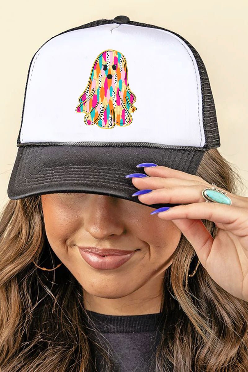 Watercolor Ghost Foam Mesh Back Trucker Cap - Wholesale Accessory Market