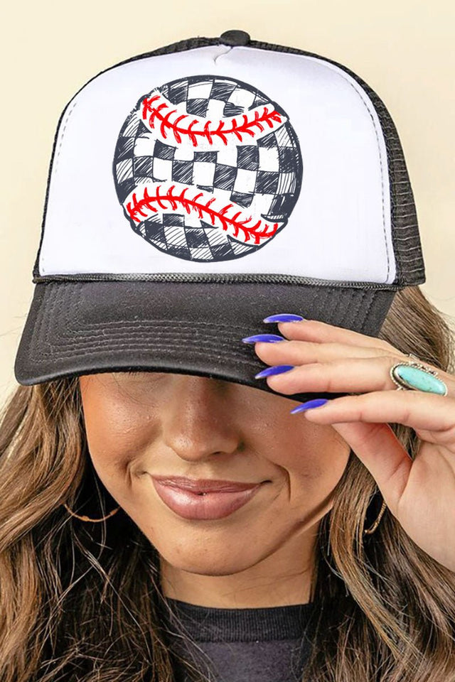 Checkerboard Pitch Foam Mesh Back Trucker Cap - Wholesale Accessory Market
