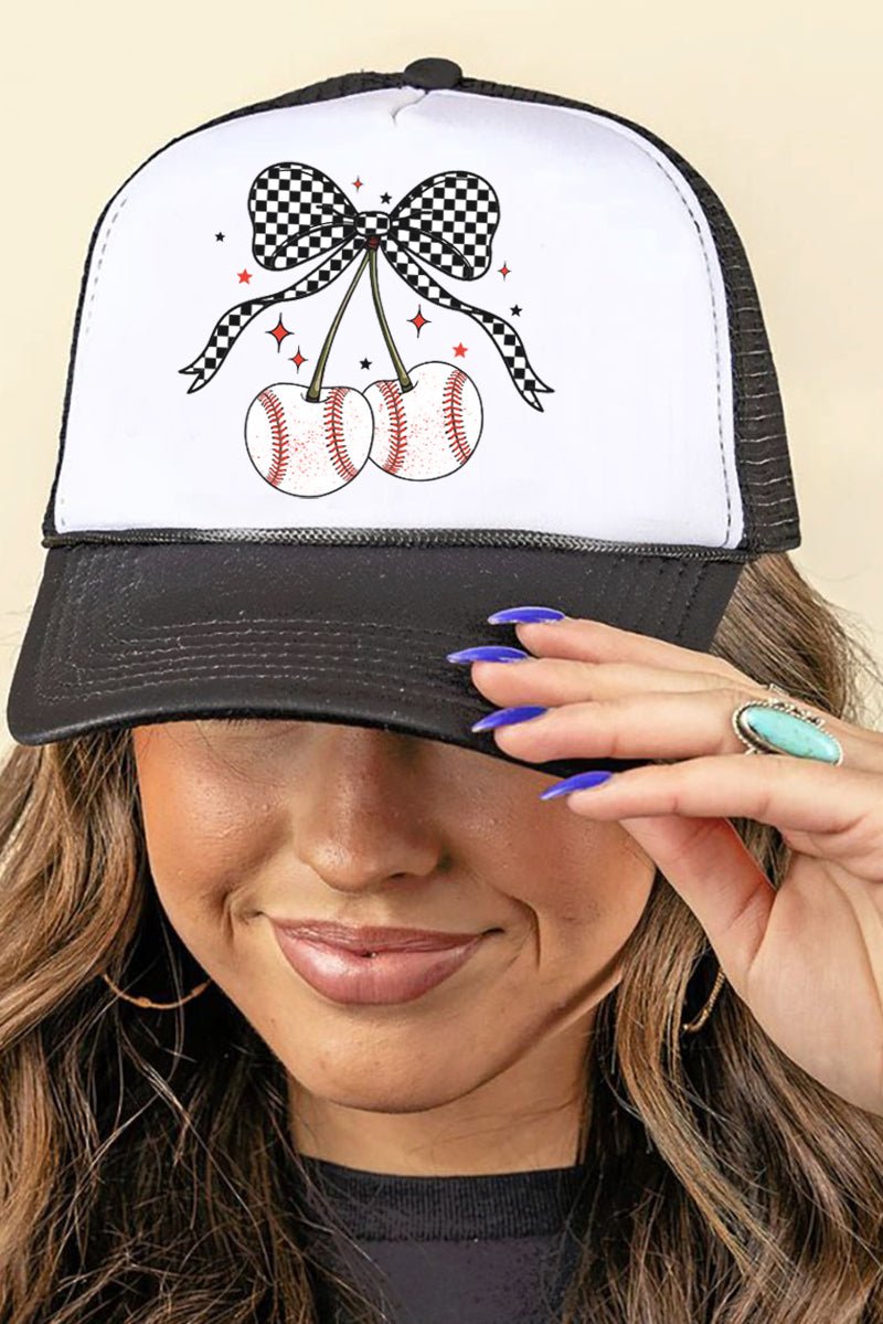 Baseball Cherries Foam Mesh Back Trucker Cap - Wholesale Accessory Market