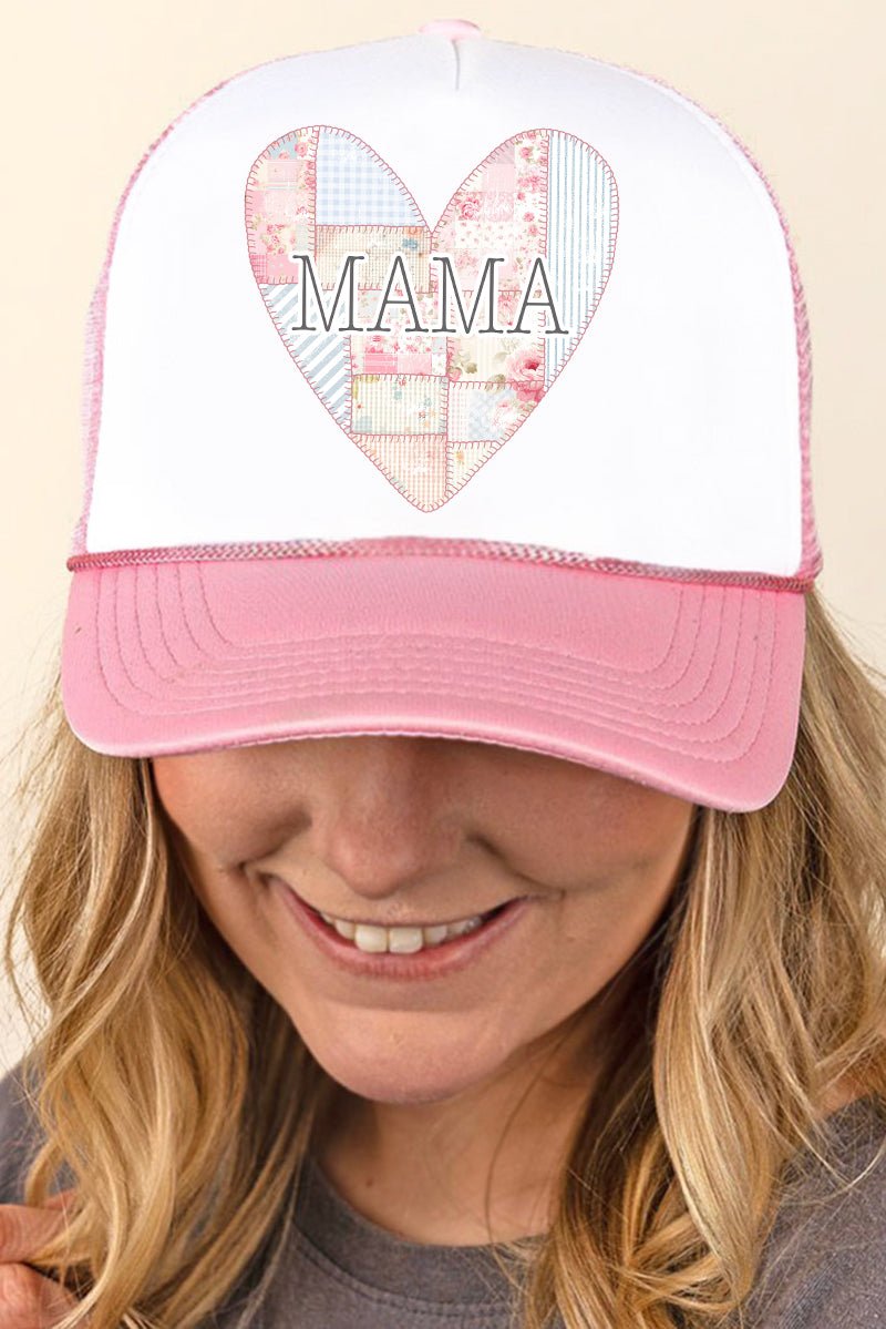 Faux Patchwork Quilt Mama Bow Foam Mesh Back Trucker Cap - Wholesale Accessory Market