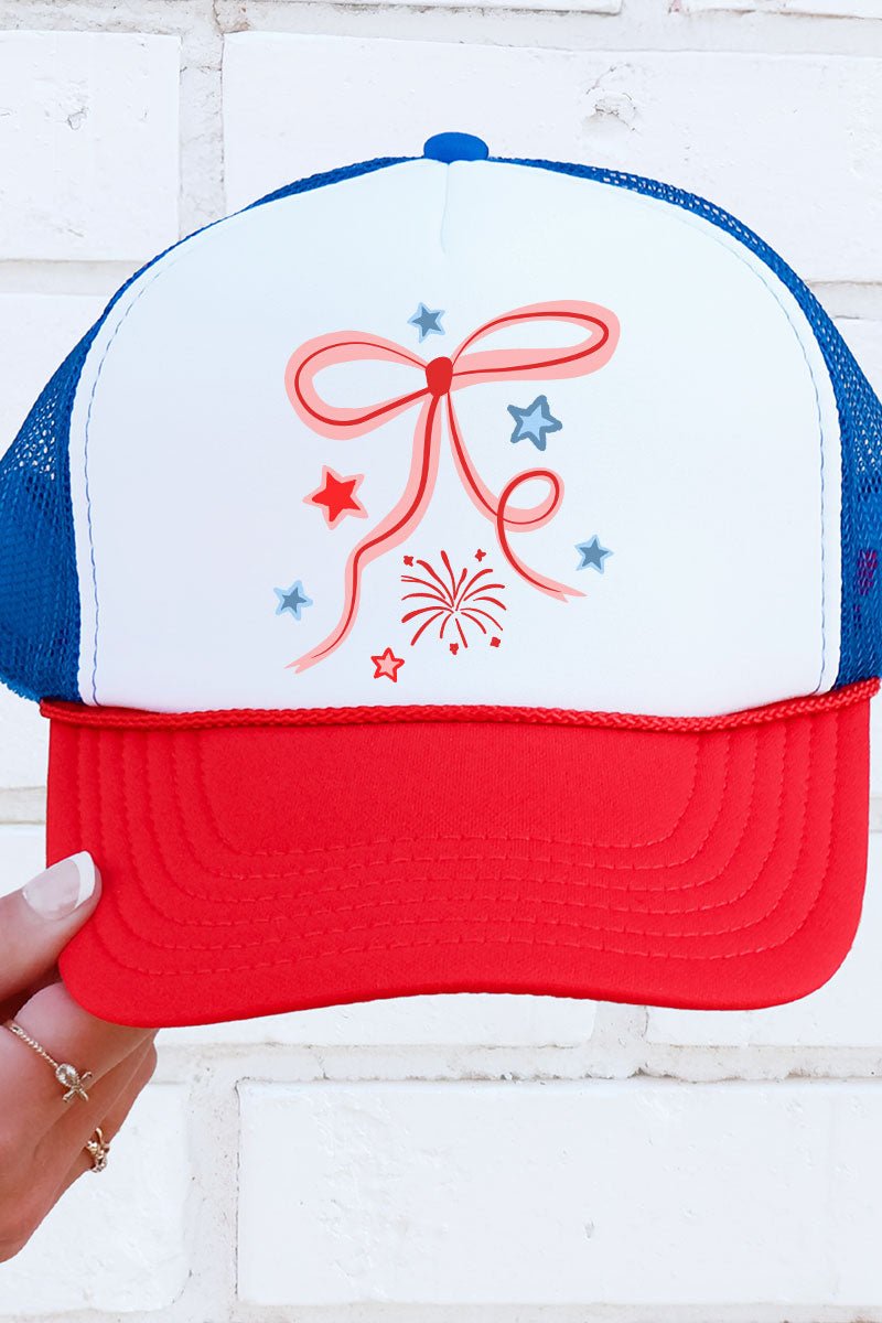Patriotic Pop Coquette Foam Mesh Back Trucker Cap - Wholesale Accessory Market