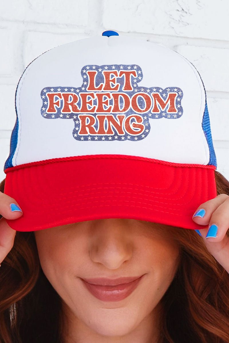 Let Freedom Ring Foam Mesh Back Trucker Cap - Wholesale Accessory Market