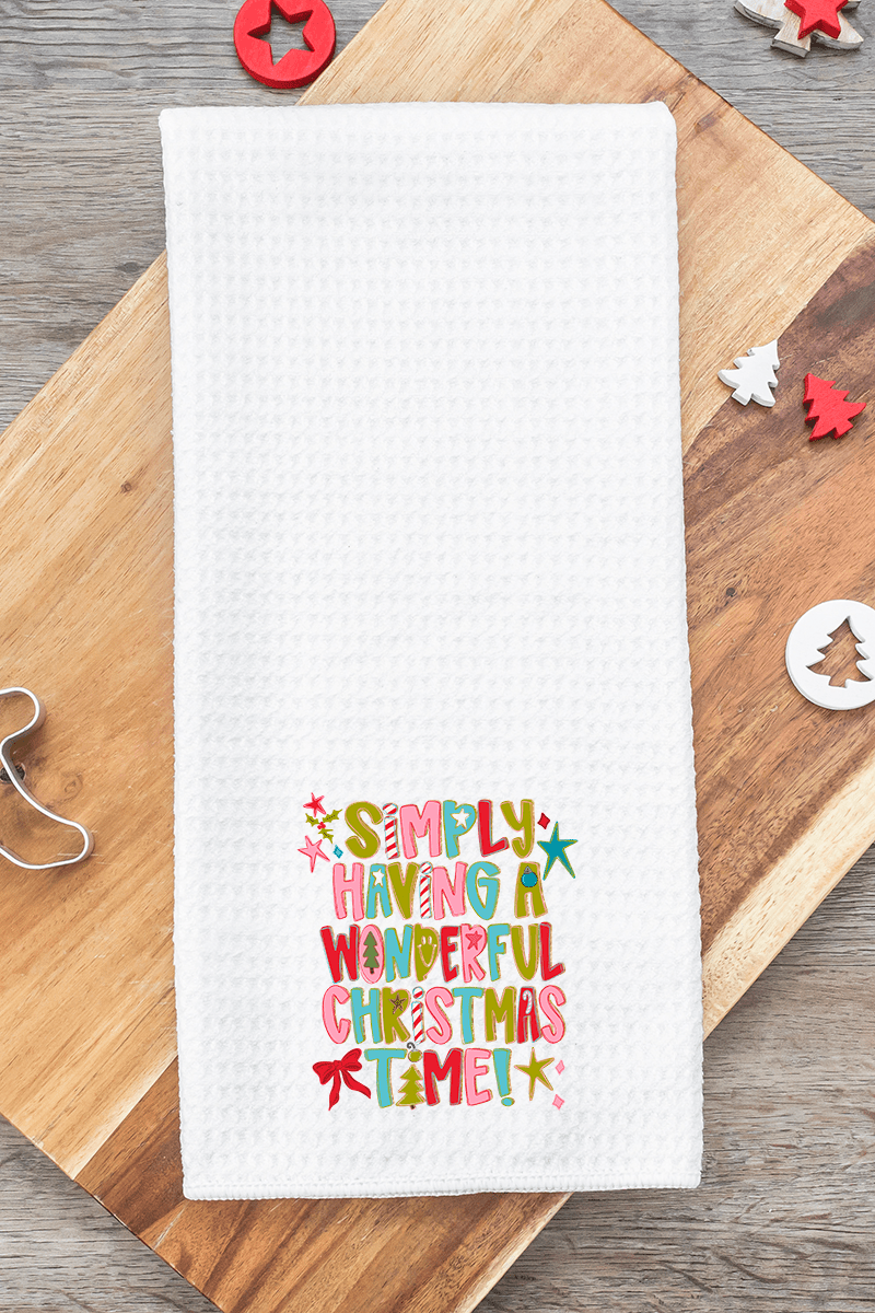 A Wonderful Christmas Time Waffle Kitchen Towel - Wholesale Accessory Market