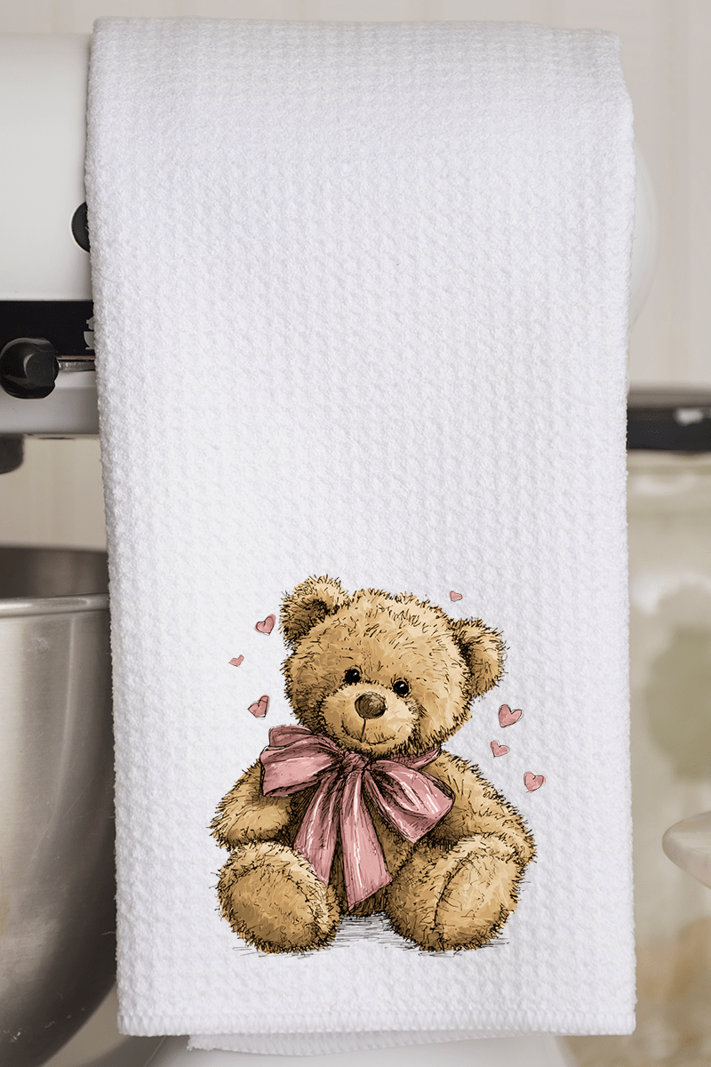 Be Mine Bear Waffle Kitchen Towel - Wholesale Accessory Market