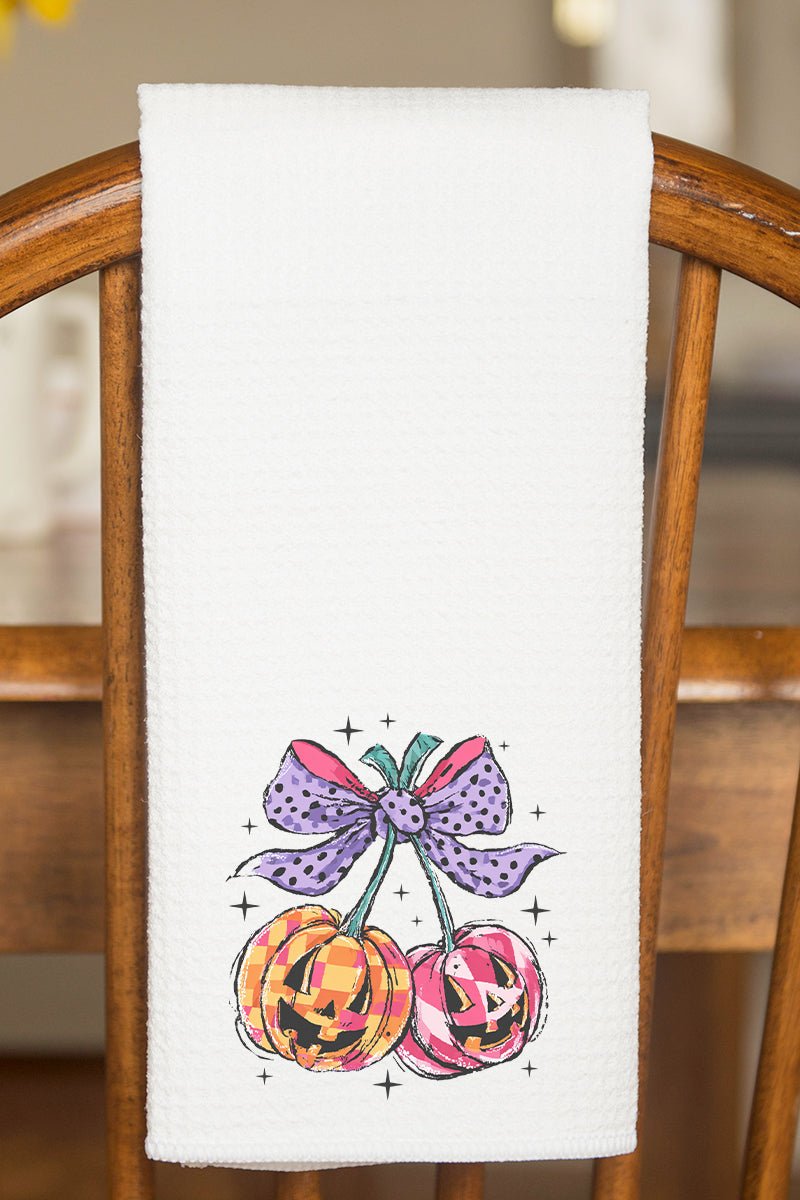 Cherry Pumpkin Pop Waffle Kitchen Towel - Wholesale Accessory Market