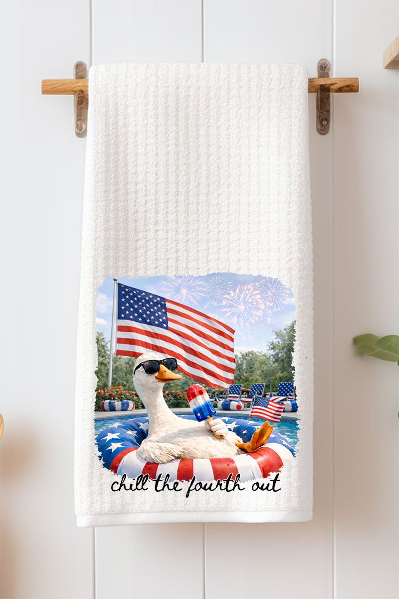 Chill The Fourth Out Waffle Kitchen Towel - Wholesale Accessory Market