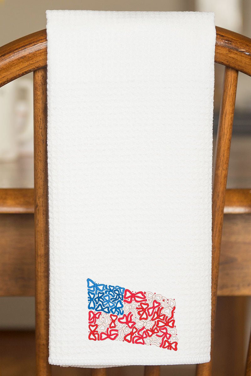 Coquette Collage American Flag Waffle Kitchen Towel - Wholesale Accessory Market