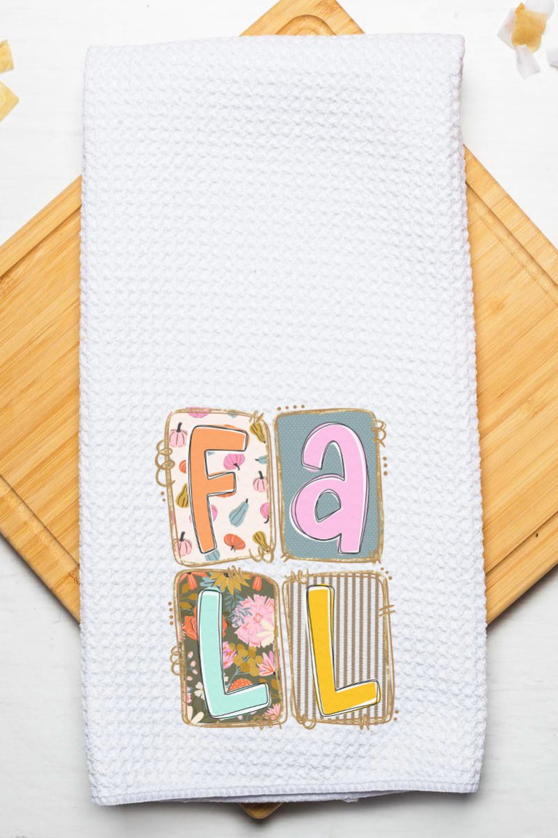 Fall In Focus Waffle Kitchen Towel - Wholesale Accessory Market