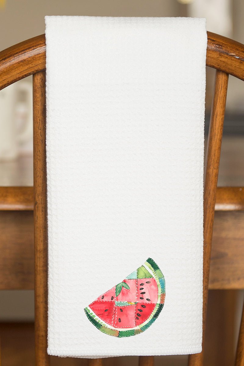 Faux Patchwork Watermelon Waffle Kitchen Towel - Wholesale Accessory Market