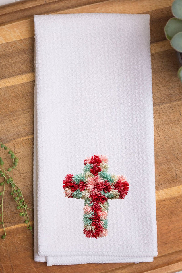 Faux Yarn Cross Waffle Kitchen Towel - Wholesale Accessory Market