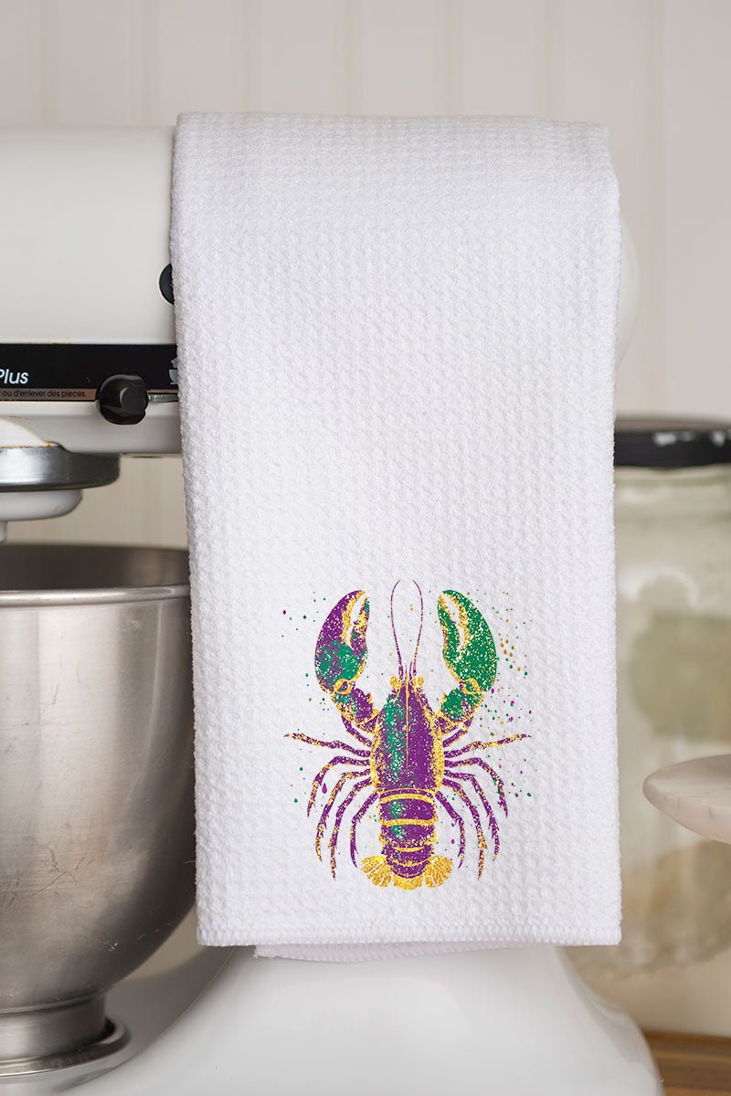 Glitzy Gras Crawfish Waffle Kitchen Towel - Wholesale Accessory Market