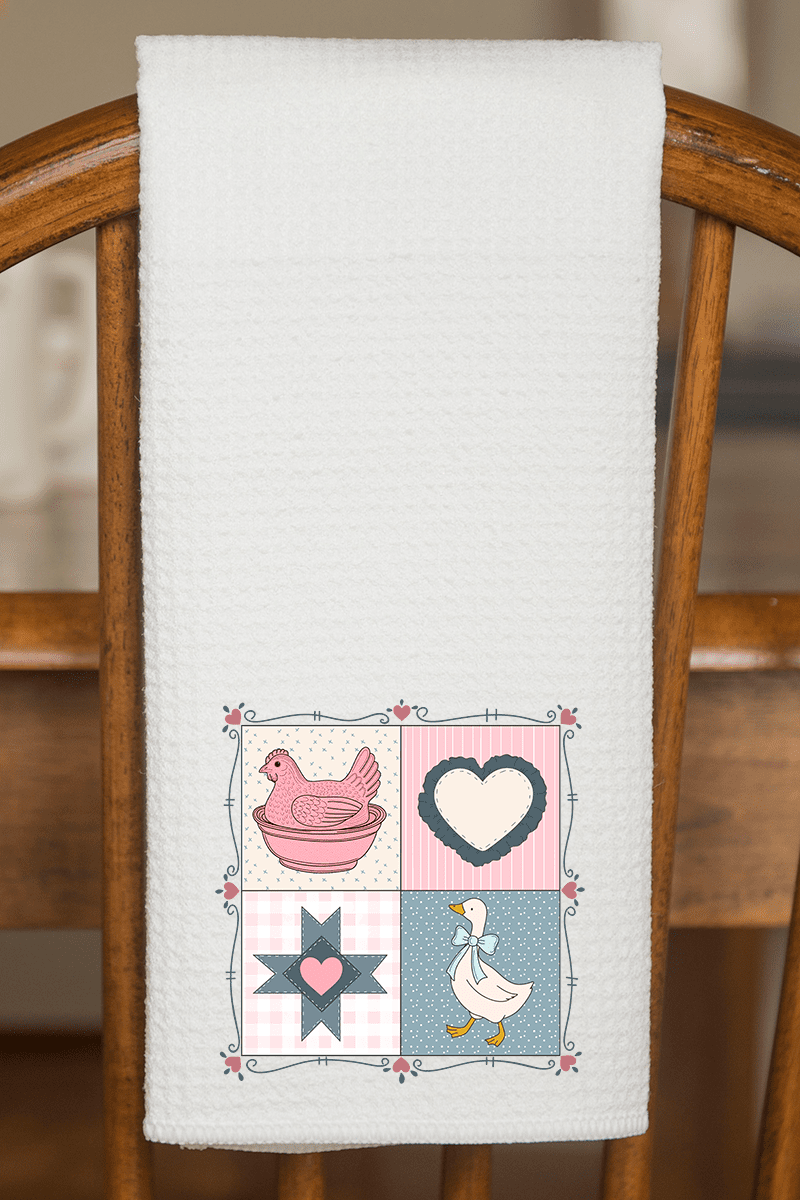 Heartfelt Goose Waffle Kitchen Towel - Wholesale Accessory Market