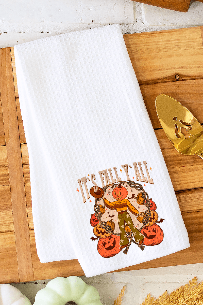 It's Fall Y'all Cowgirl Waffle Kitchen Towel - Wholesale Accessory Market