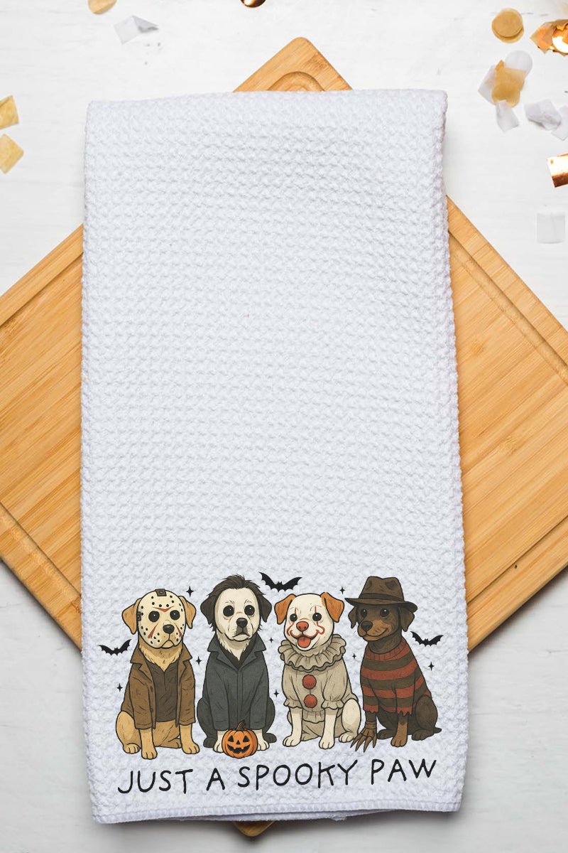 Just A Spooky Paw Waffle Kitchen Towel - Wholesale Accessory Market