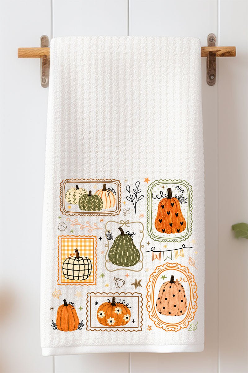 Lovely Gourd Doodles Waffle Kitchen Towel - Wholesale Accessory Market