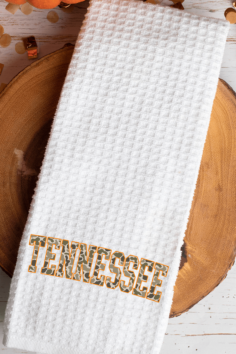 Orange Tennessee Camo Waffle Kitchen Towel - Wholesale Accessory Market