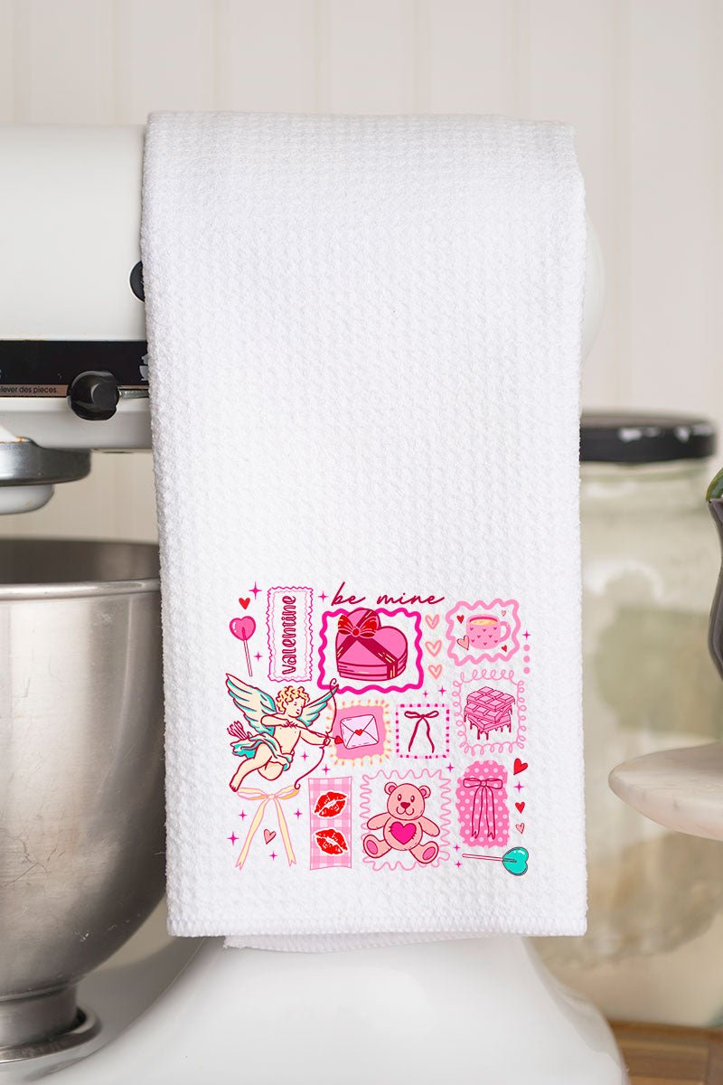 Sweetheart Stickers Waffle Kitchen Towel - Wholesale Accessory Market