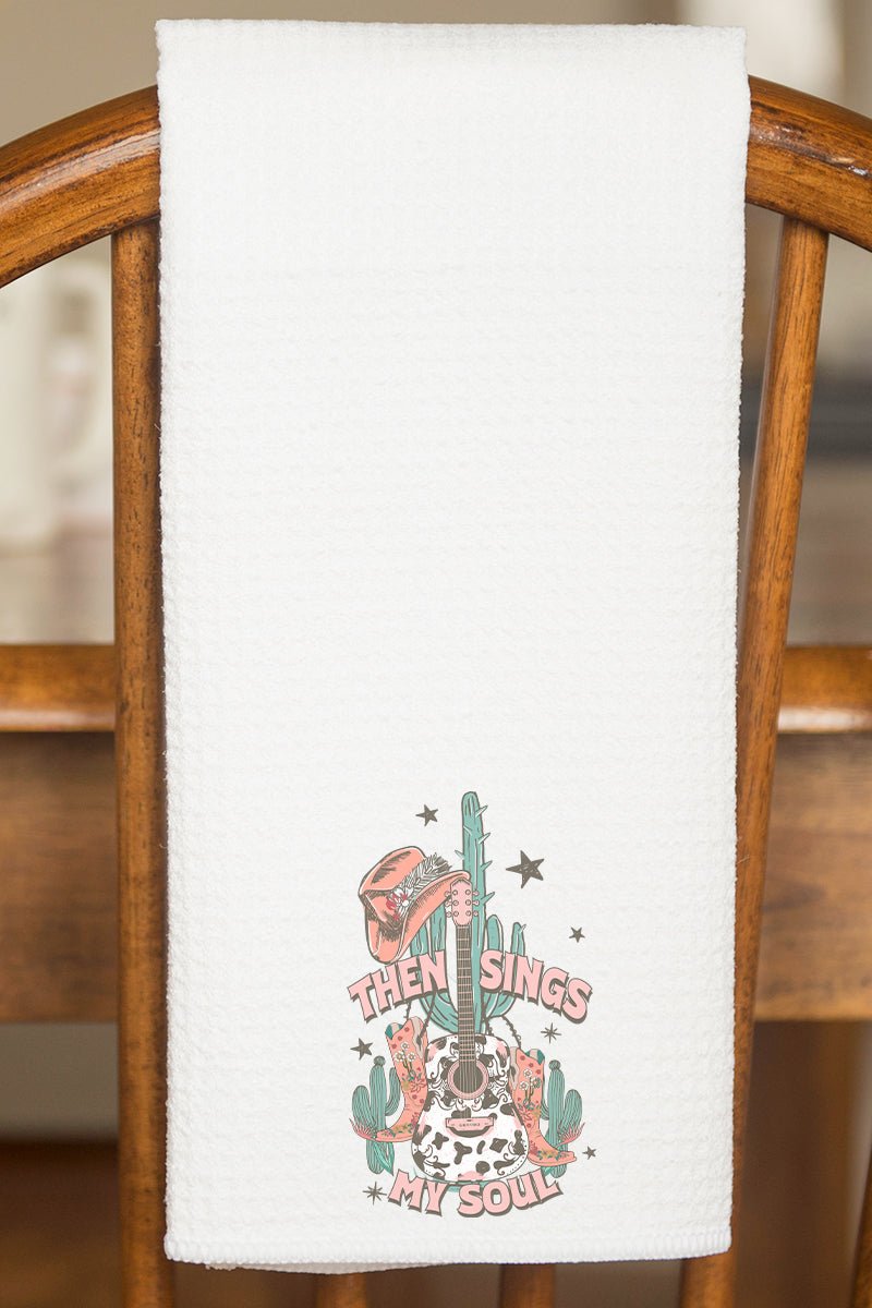 Western Then Sings My Soul Waffle Kitchen Towel - Wholesale Accessory Market