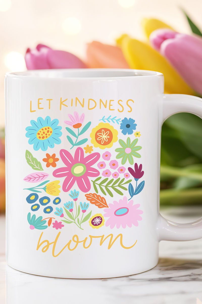 Boho Let Kindness Bloom Ceramic Mug - Wholesale Accessory Market