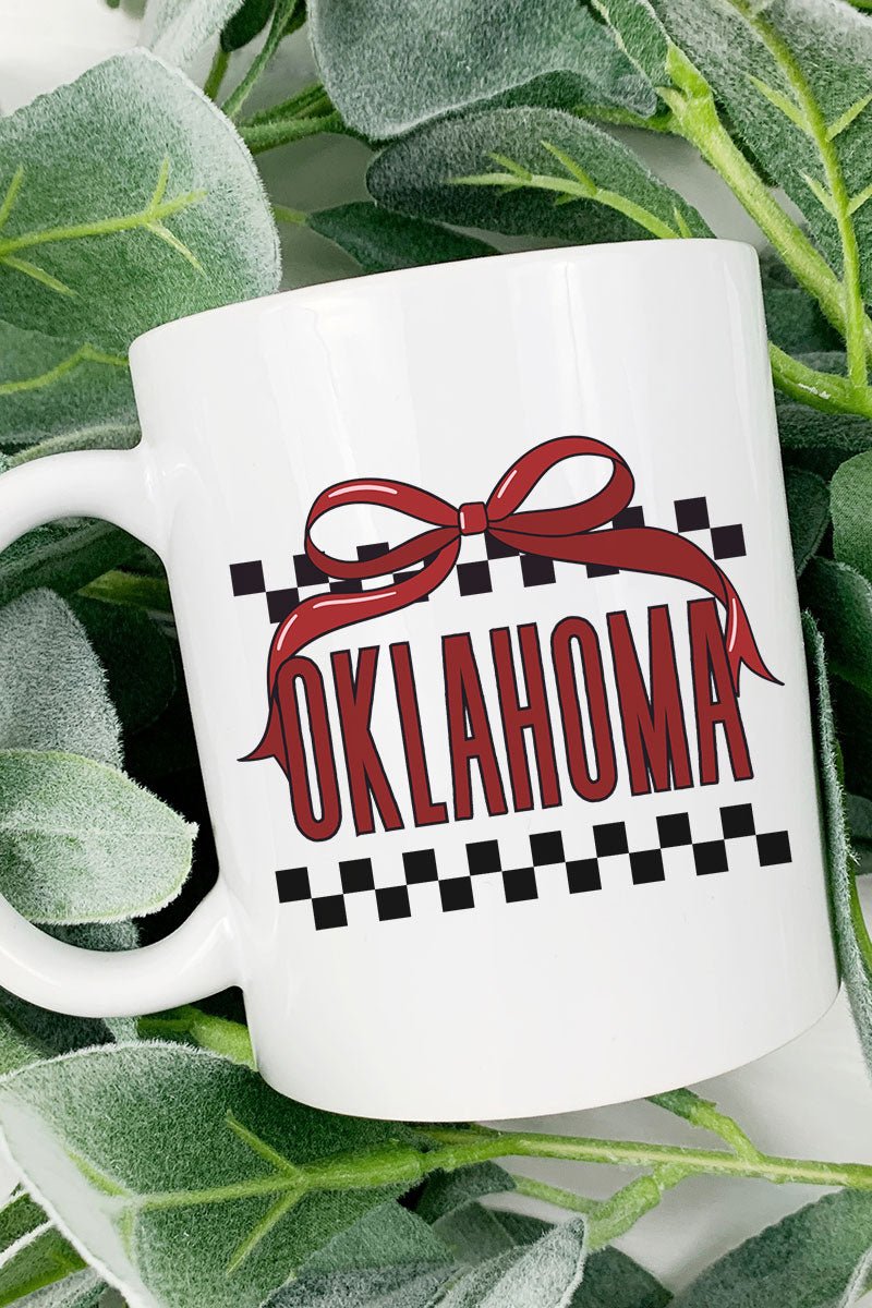 Bow Oklahoma Check Ceramic Mug - Wholesale Accessory Market