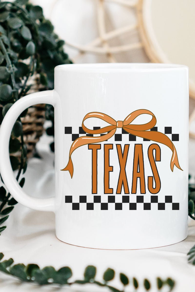 Bow Texas Check Ceramic Mug - Wholesale Accessory Market