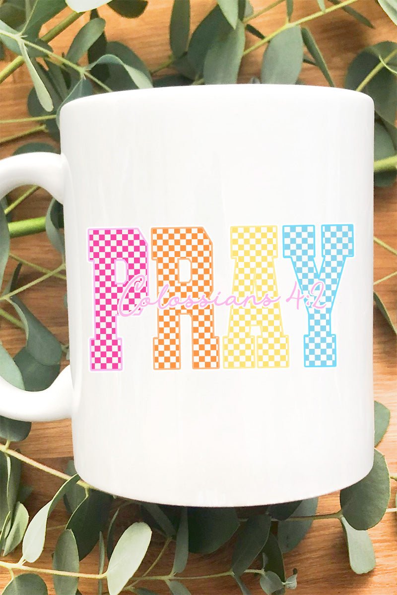 Bright & Bold Pray Ceramic Mug - Wholesale Accessory Market