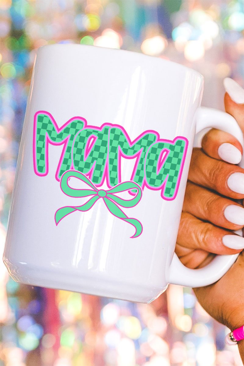 Bright Checkered Mama Ceramic Mug - Wholesale Accessory Market