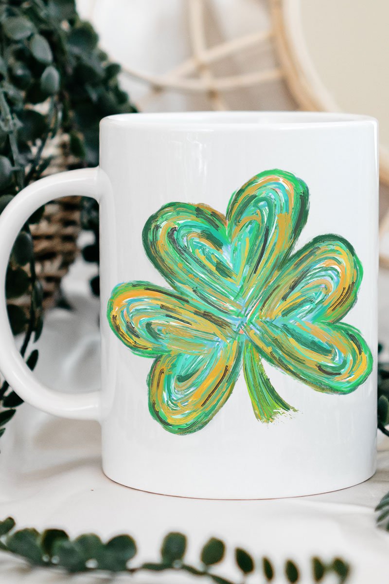 Brushed Clover Ceramic Mug - Wholesale Accessory Market