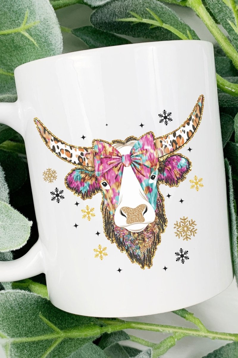 Brush Stroke Highland Cow Ceramic Mug - Wholesale Accessory Market
