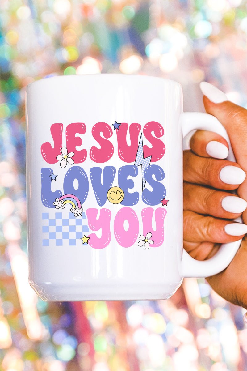 Bubble Jesus Loves You Ceramic Mug - Wholesale Accessory Market