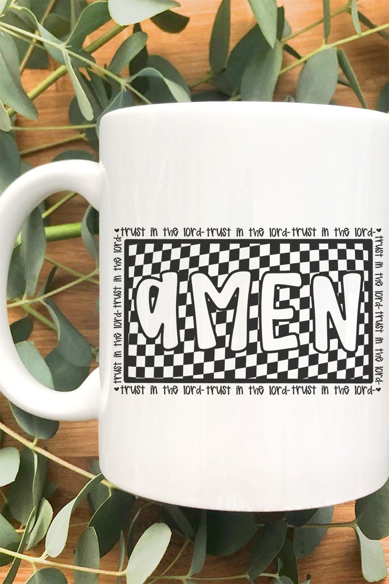 Checkered Trust In The Lord Ceramic Mug - Wholesale Accessory Market