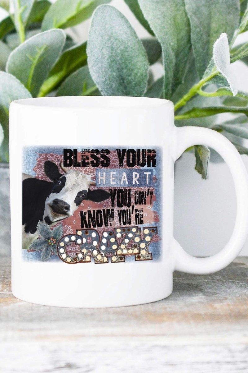 Cow Bless Your Heart White Mug - Wholesale Accessory Market