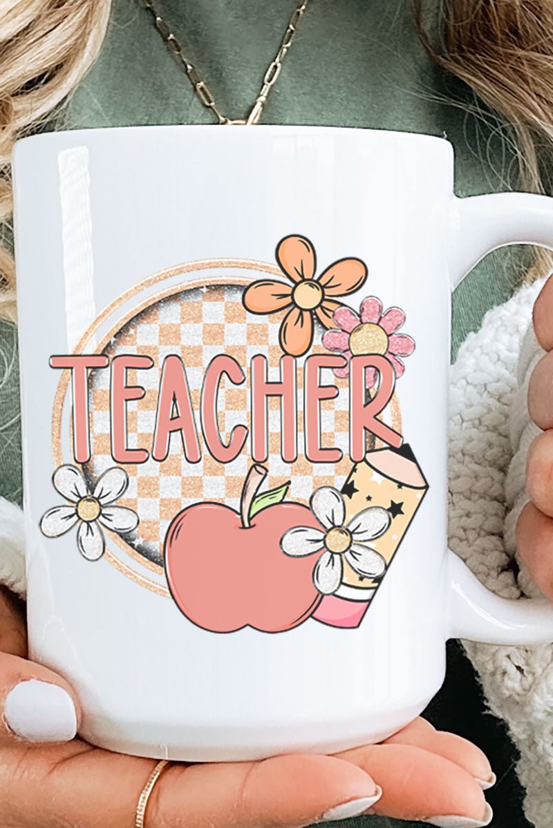 Cutest Checkered Teacher Ceramic Mug - Wholesale Accessory Market