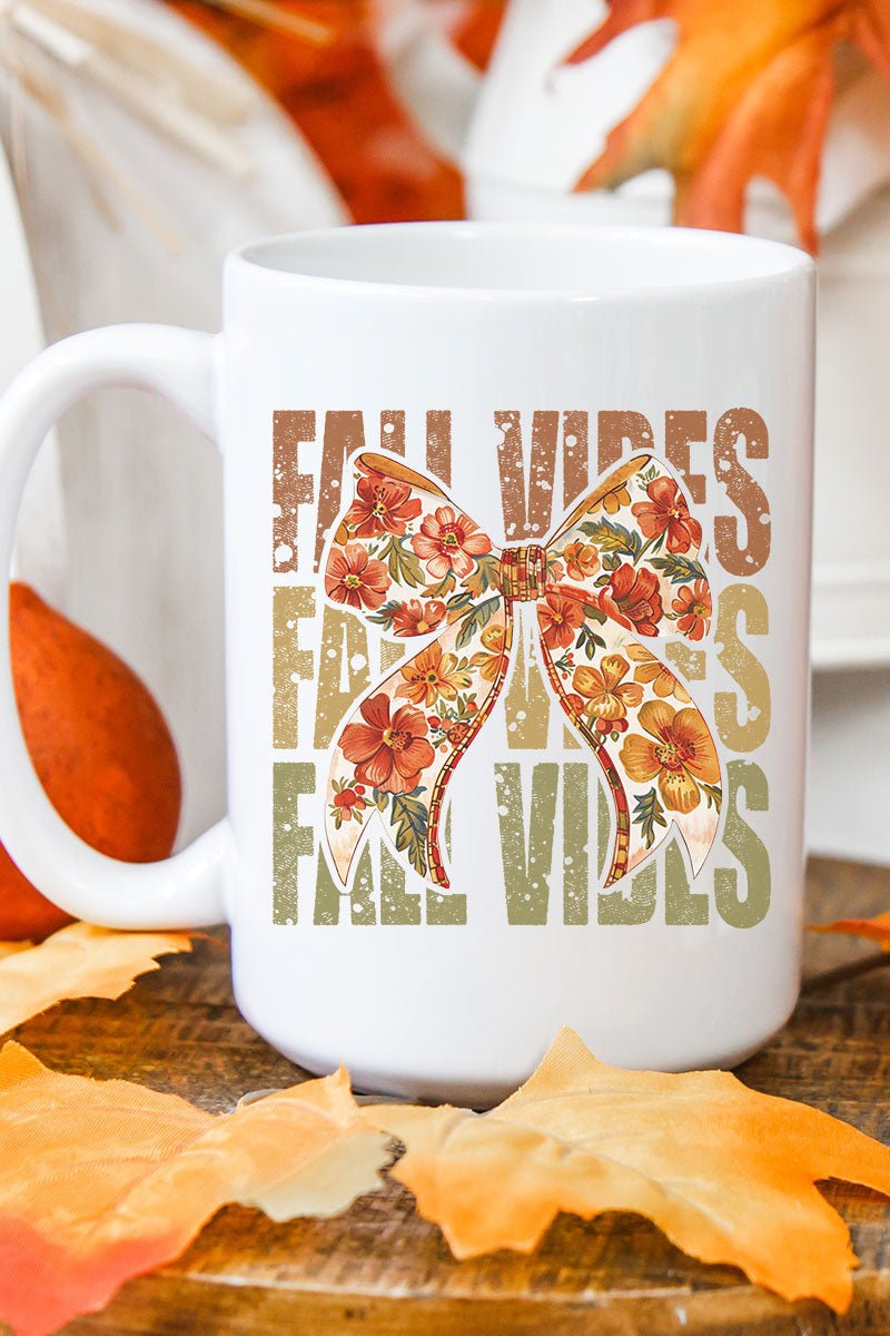 Fall Vibes Floral Coquette Ceramic Mug - Wholesale Accessory Market