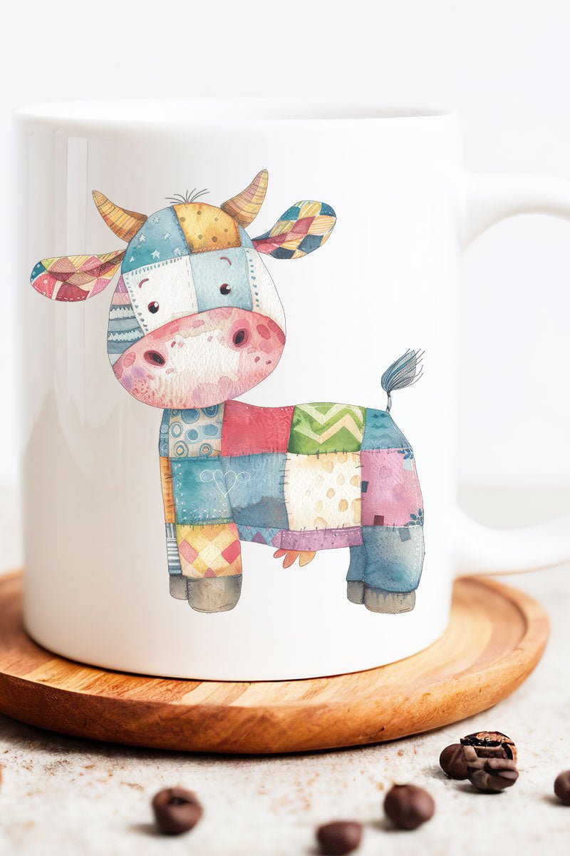 Faux Patchwork Cow Ceramic Mug - Wholesale Accessory Market