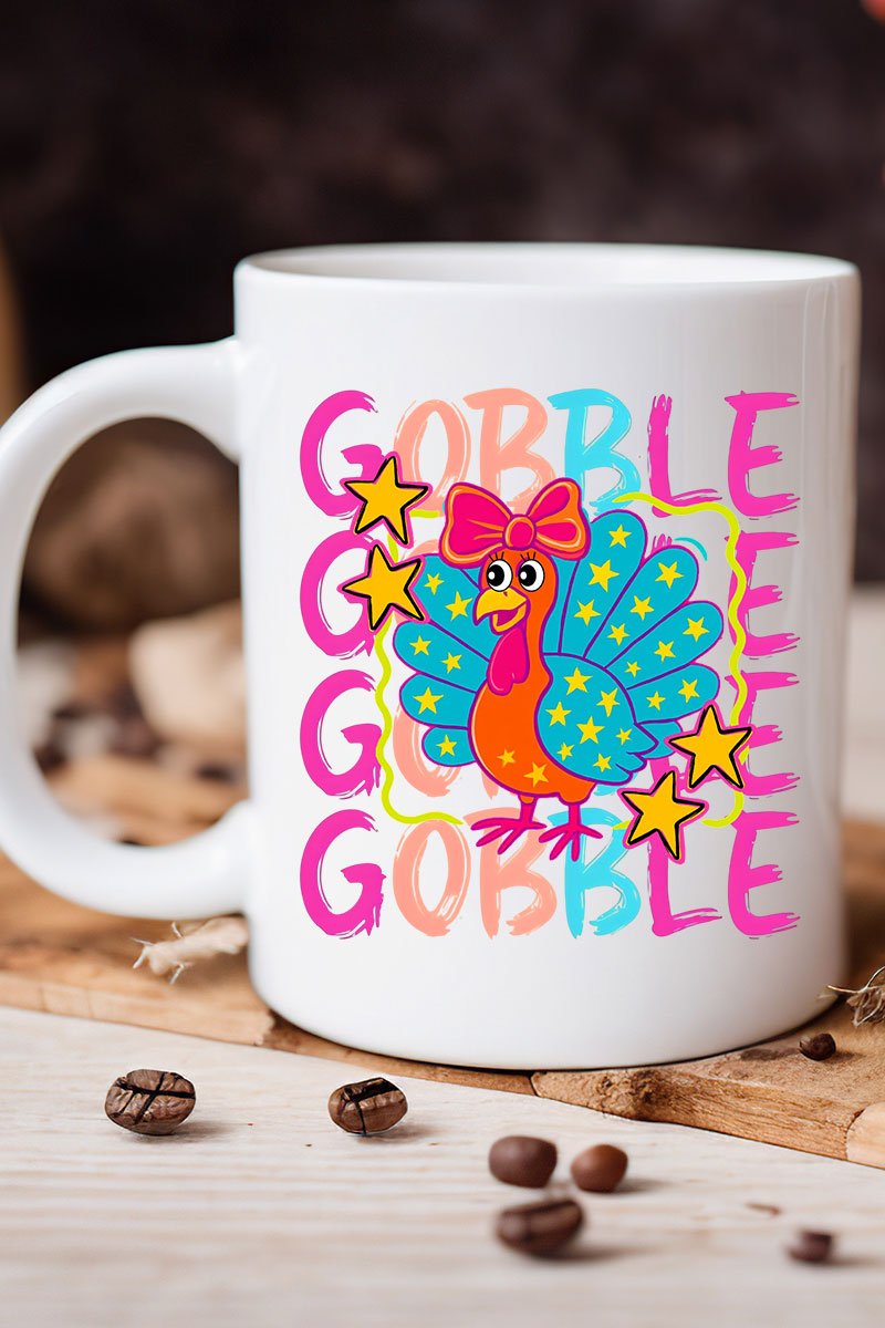 Gobble Doodle Turkey Ceramic Mug - Wholesale Accessory Market