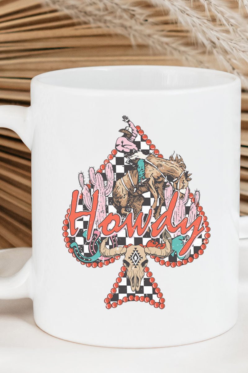 Howdy Cactus Spade Ceramic Mug - Wholesale Accessory Market