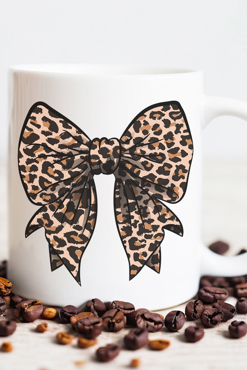 Lovely Leopard Bow Ceramic Mug - Wholesale Accessory Market