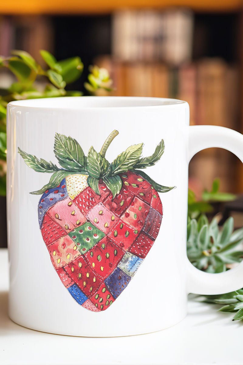 Patchwork Strawberry Ceramic Mug - Wholesale Accessory Market