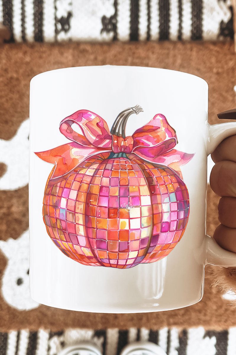 Pink Disco Pumpkin Ceramic Mug - Wholesale Accessory Market