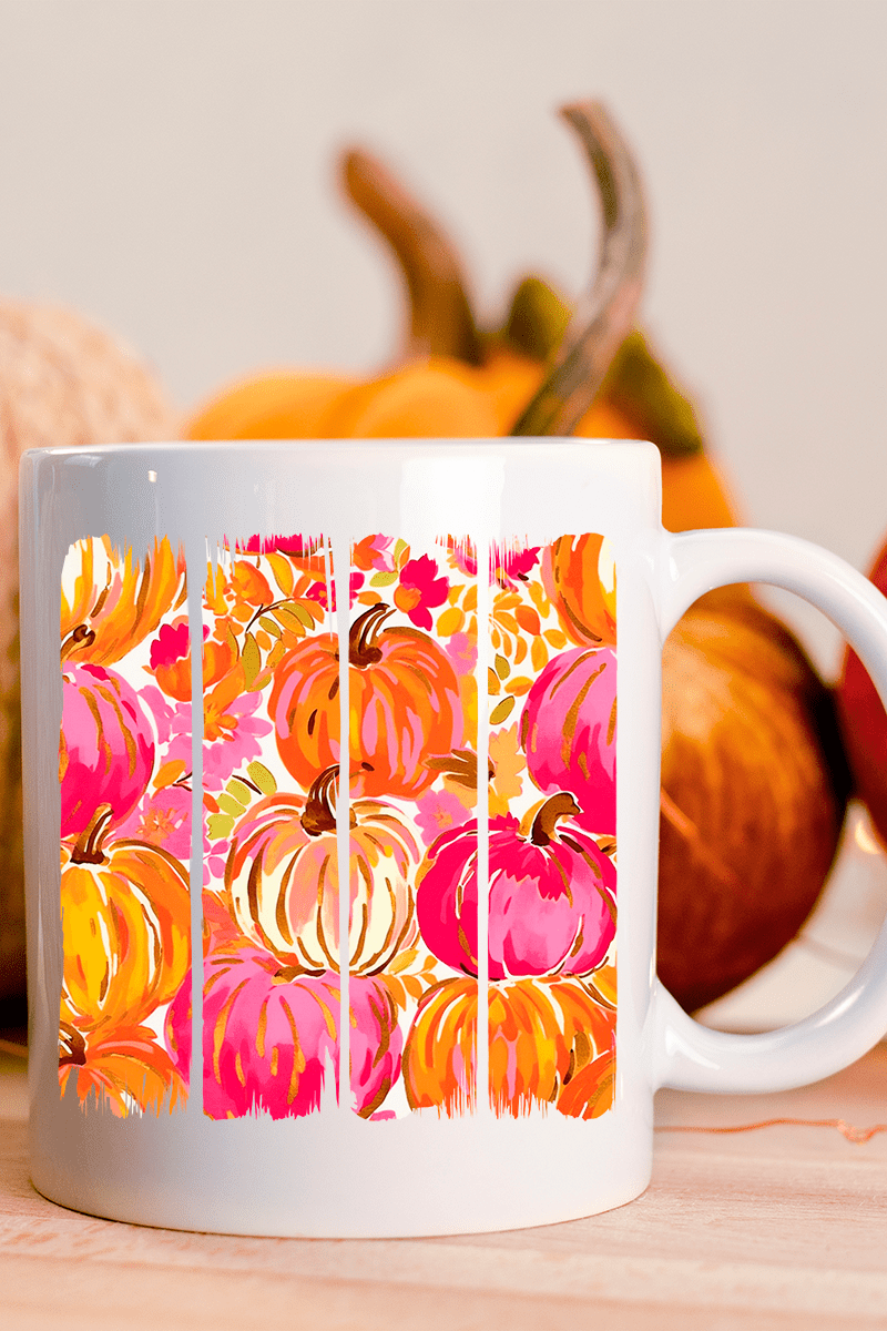 Preppy Pumpkin Brushstroke Ceramic Mug - Wholesale Accessory Market