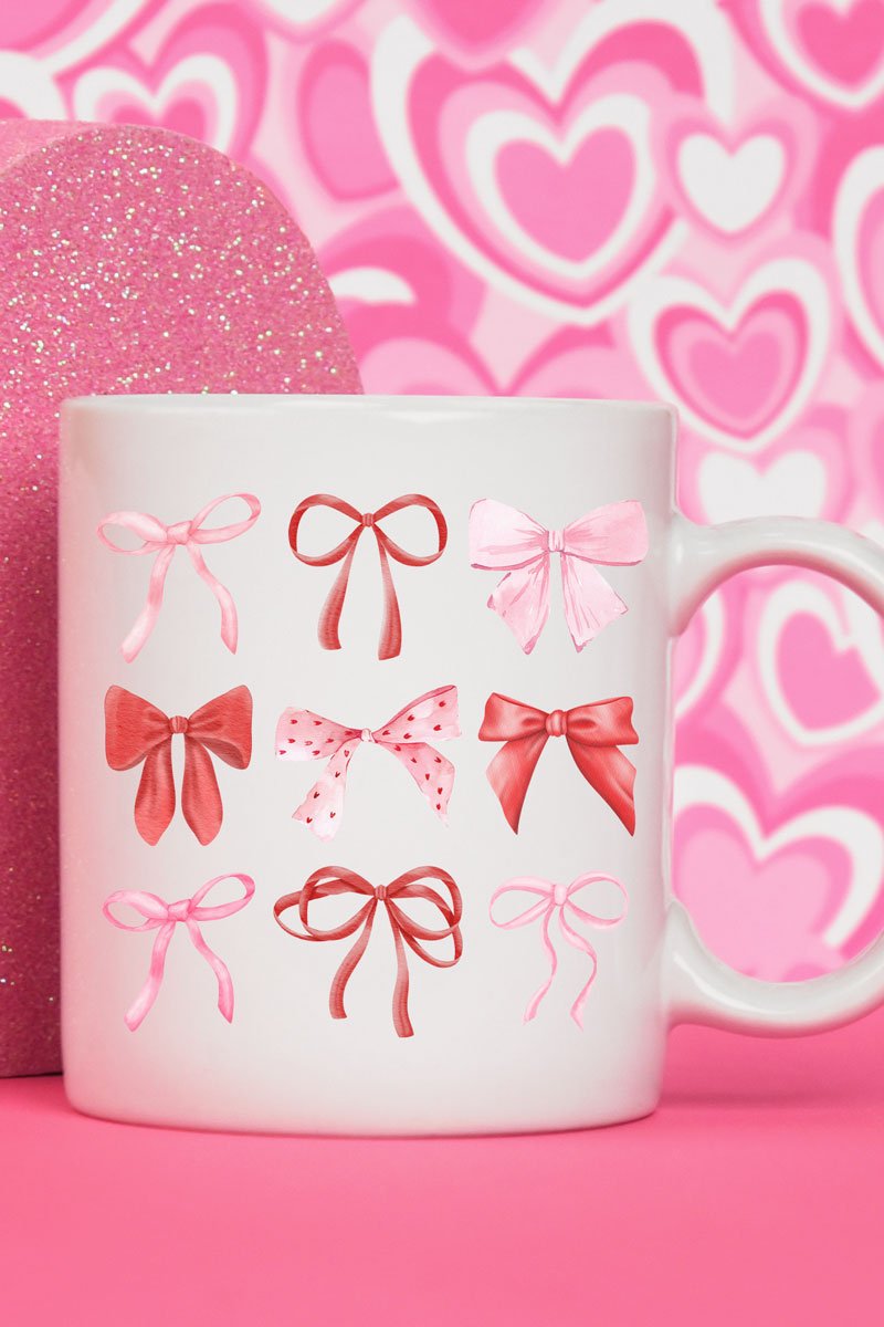 Preppy Valentine Bows Ceramic Mug - Wholesale Accessory Market
