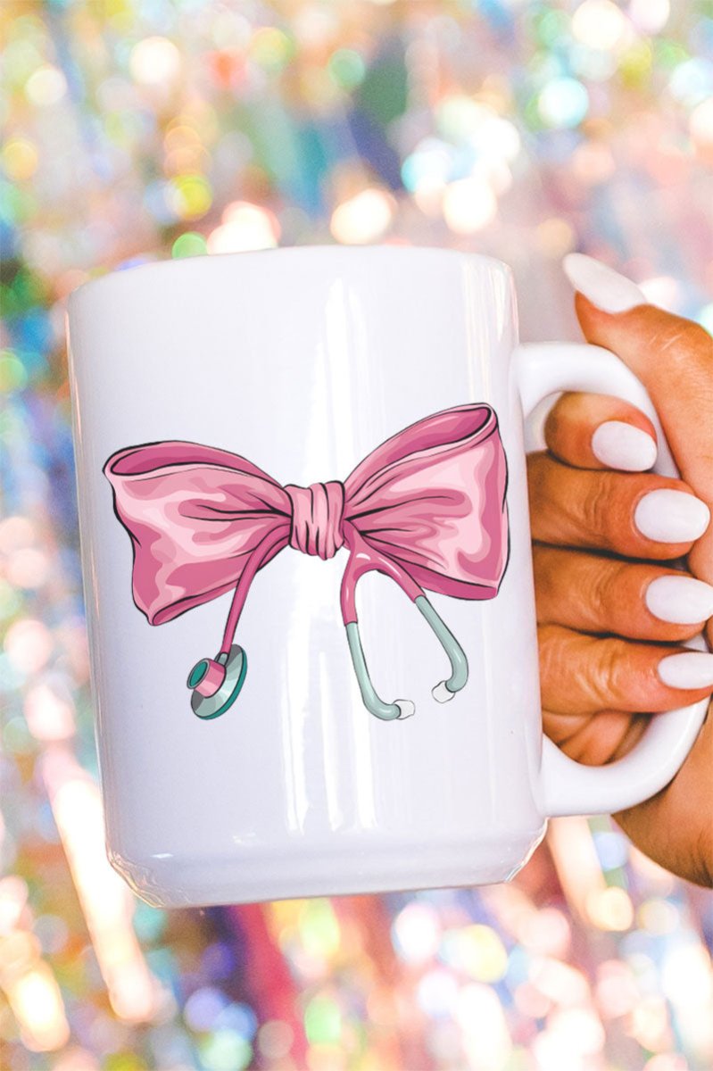 Stethoscope Bow Ceramic Mug - Wholesale Accessory Market