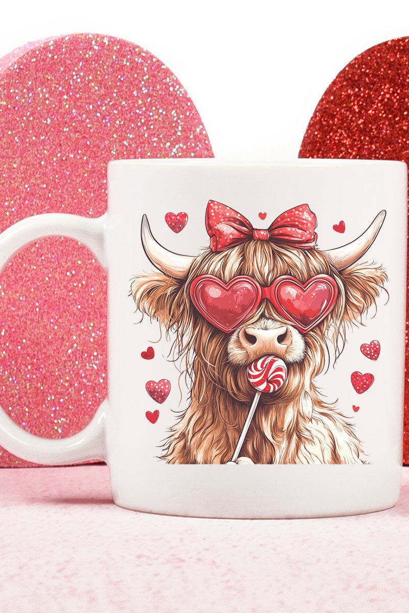 Sucker For Love Highland Cow Ceramic Mug - Wholesale Accessory Market