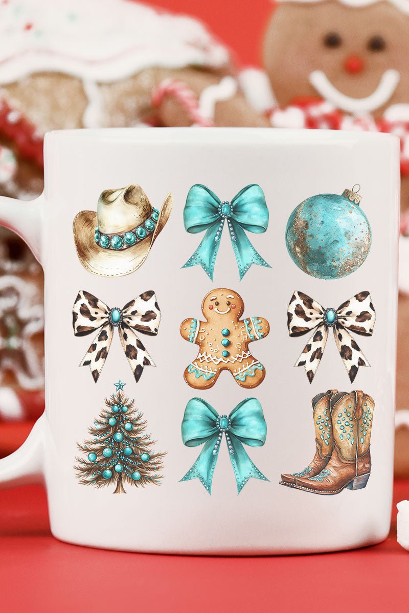 Turquoise Country Christmas Ceramic Mug - Wholesale Accessory Market