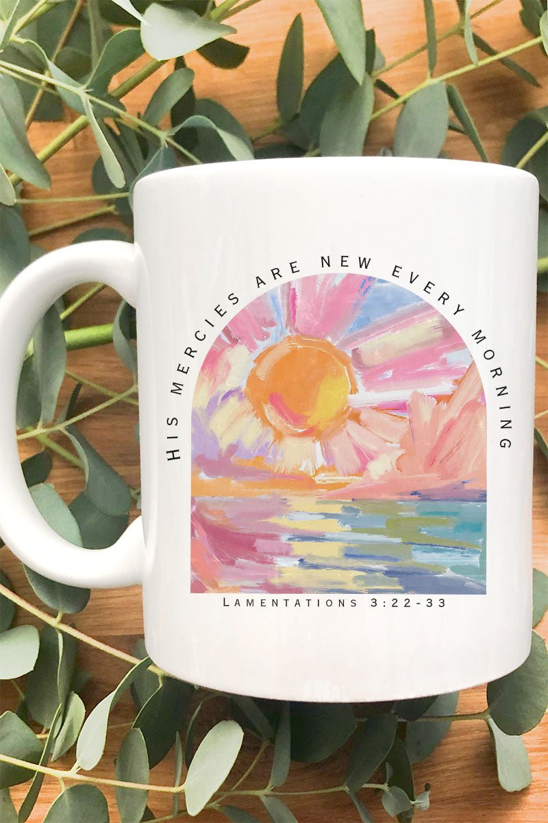 Watercolor His Mercies Are New White Mug - Wholesale Accessory Market